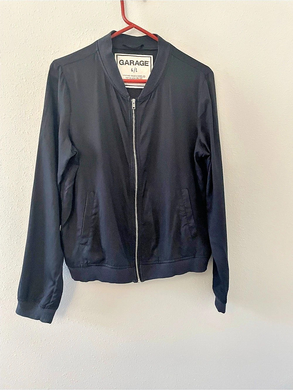 Garage Bomber Jacket in Black Size Large excellent condition